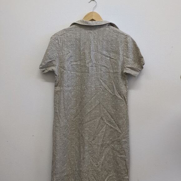 Vintage Relle linen embroidered button down maxi dress size Large - Picture 5 of 6